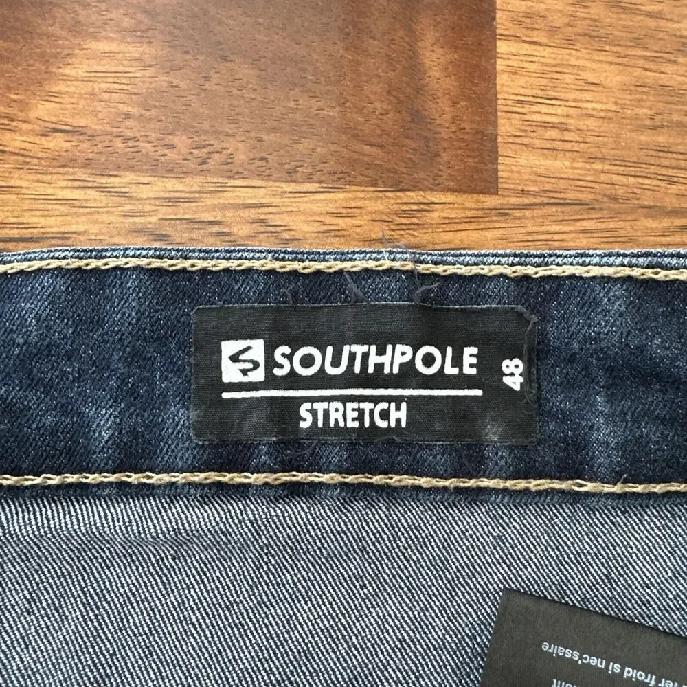 South Pole Jeans with Paint, Rip and‎ Fading Effects Measures 46x30 Hemmed
